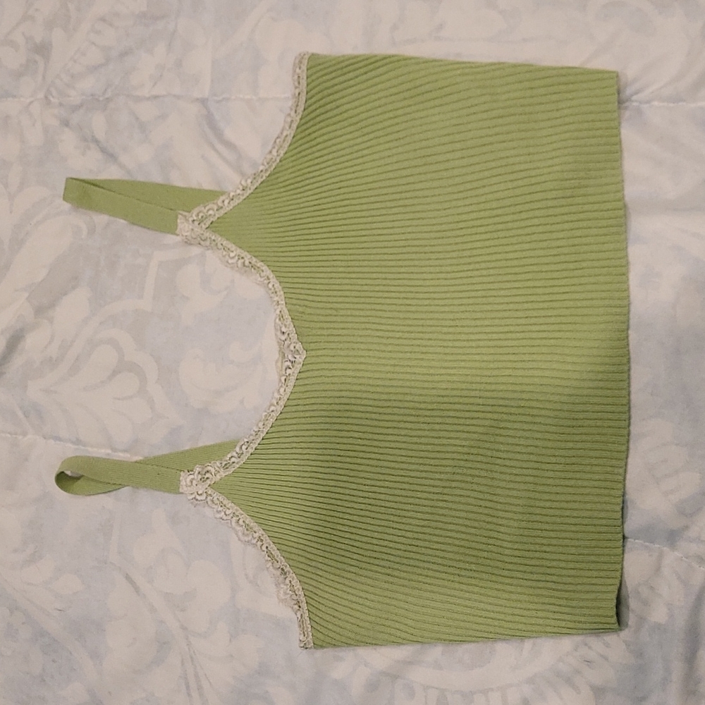 Light green lace tank top